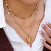 Rhinestone Titanium Steel Necklace Light Luxury Minority Clavicle Chain Non Fading Accessories For Women Stainless Steel European and American Cross Border Jewelry