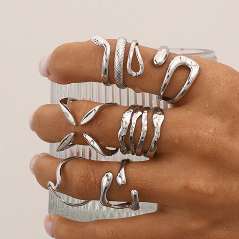 European American Stainless Steel Exaggerated Open Ring High End Sense Titanium Steel Hand Ornament