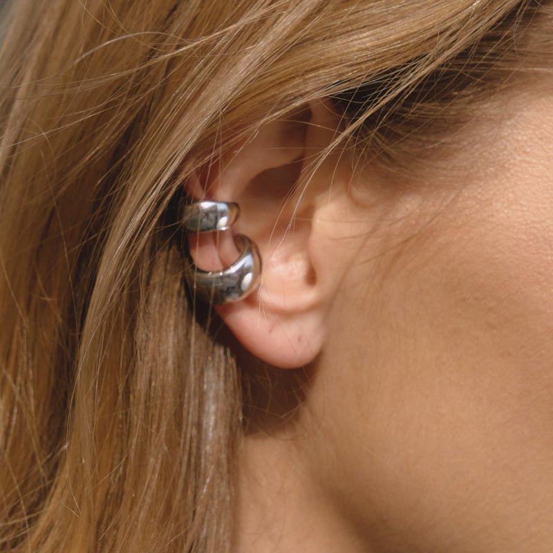 Stainless Steel Spring Ear Clips No Piercing Ear Cuffs Earrings Light Luxury High Grade Titanium Steel Cross Border Jewelry