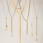 Stainless Steel Y-Shaped Chain Necklace Light Luxury High-End Titanium Steel Long Sweater Chain Fall Winter Cross-Border Jewelry