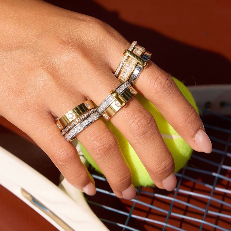 European American Stainless Steel Multi Layer Stackable Rings Minimalist High Grade Korean INS Style Finger Ring Titanium Steel Cross Border Jewelry