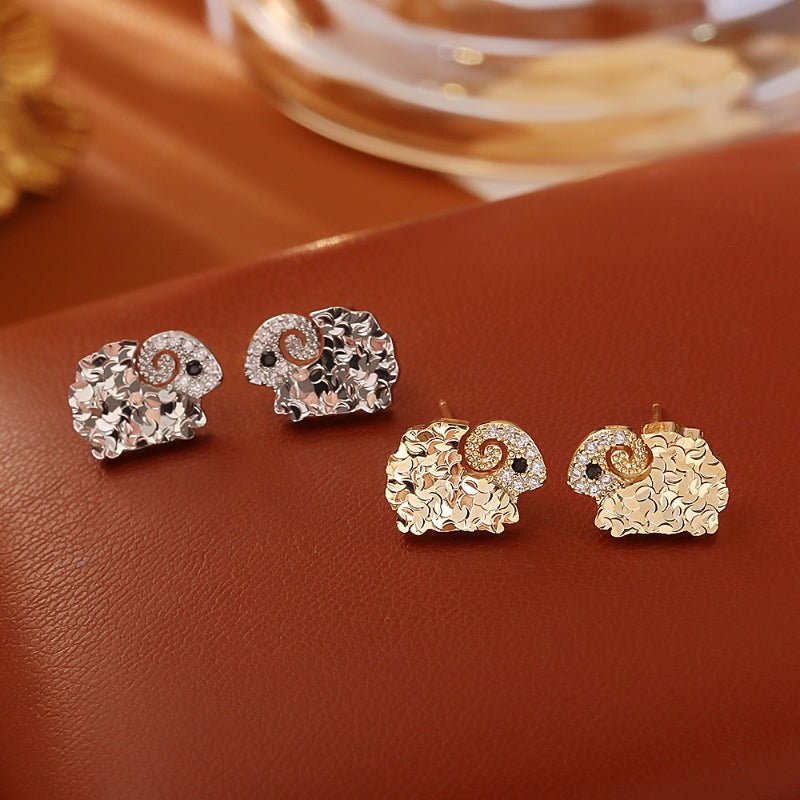 Sparkling Crushed Ice Zodiac  Premium Fashion Exquisite Festive New Chinese Style Ear Jewelry For Birth Year