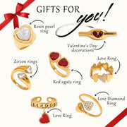 Valentine's Day Heart Ring Titanium Steel Tarnish-Free Band Light Luxury High-End Stainless Steel Cross-Border Jewelry for Women