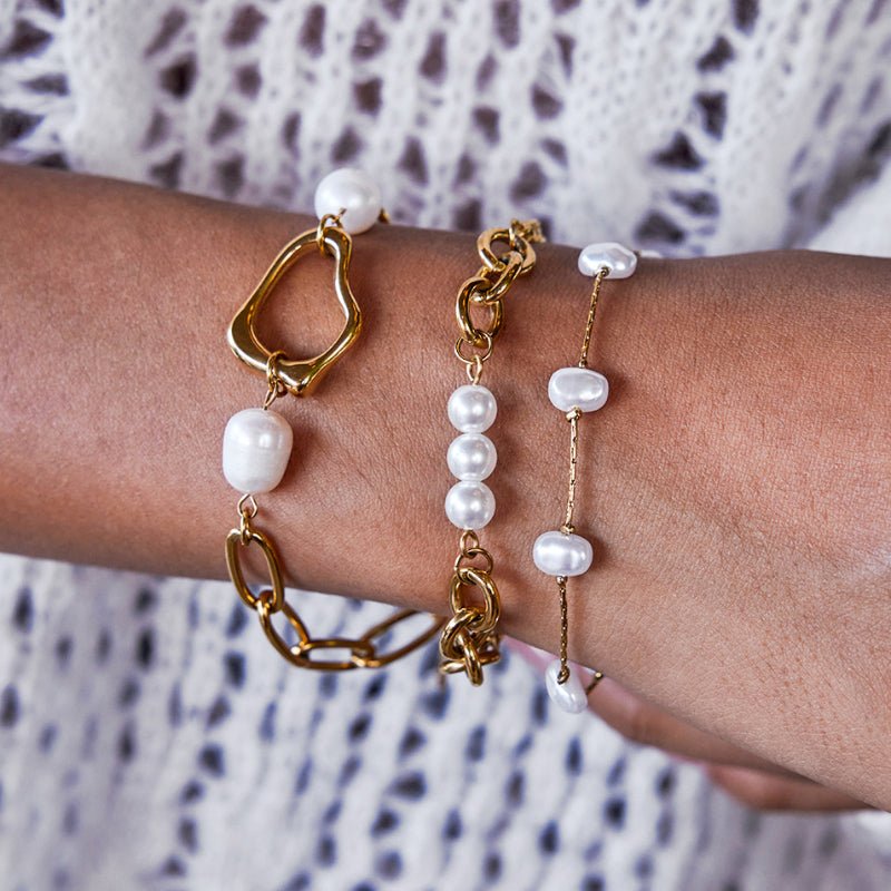 Titanium Steel Faux Pearl Bracelet Non Fading Bow Jewelry Stainless Steel Women Premium Cross Border European American