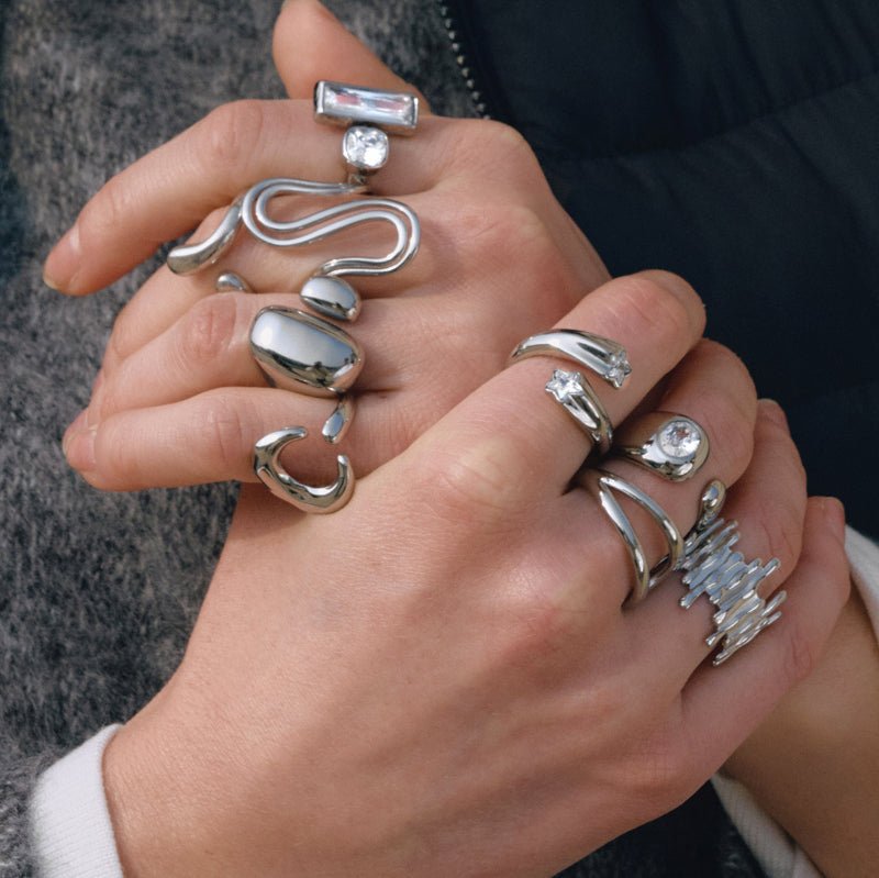 Steel Color Ring For Women Non Fading Titanium Steel Minimalist High Grade Jewelry Light Luxury Cross Border Zircon Jewelry Stainless Steel