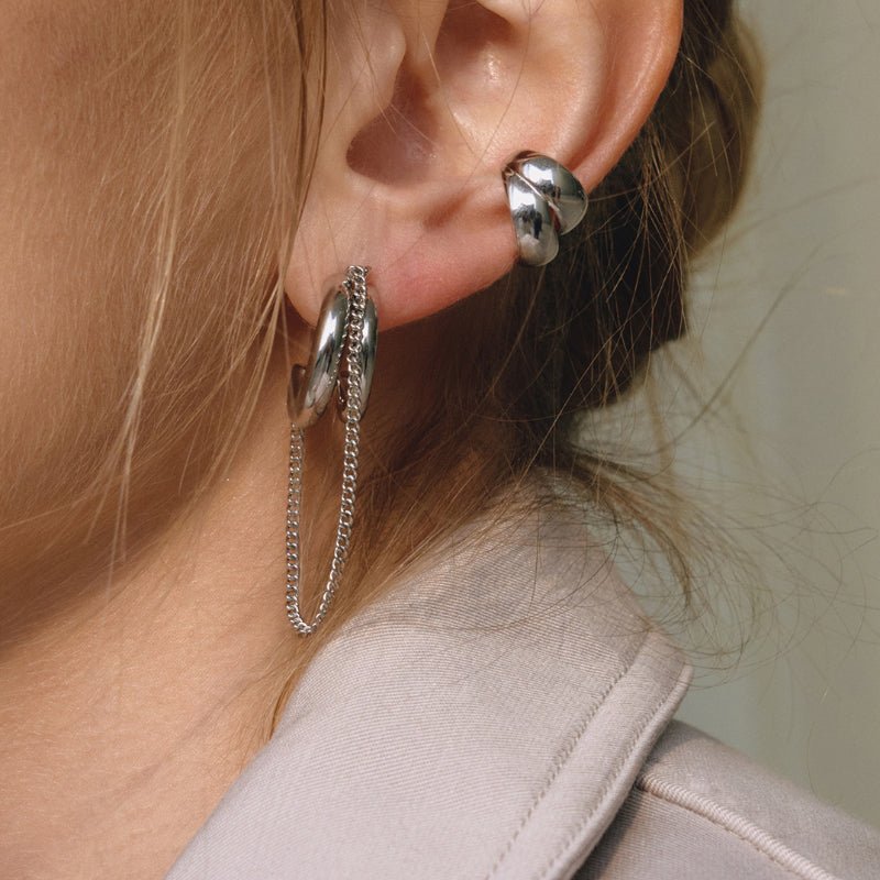 European American Stainless Steel Tassel Earrings Light Luxury High Grade Titanium Steel Stud Earrings Non-Fading Cross Border Jewelry For Women