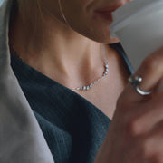 European American Titanium Steel Zircon Necklace Light Luxury Minimalist Design Clavicle Chain Body Chain Stainless Steel Cross Border Jewelry