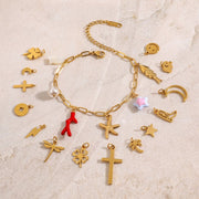 European American Cross Border Stainless Steel DIY Necklace Pendant Four Leaf Clover Star Jewelry Accessories Titanium Steel Color Retention Pendant