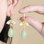Copper Plated Real Gold New Chinese Style Earrings Custom OEM ODM Long Pearl Ear Lines Fashion Earrings