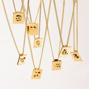 European American Zodiac Stainless Steel Necklace Minimalist High-End Collarbone Chain Titanium Steel Jewelry for Cross-Border Sale