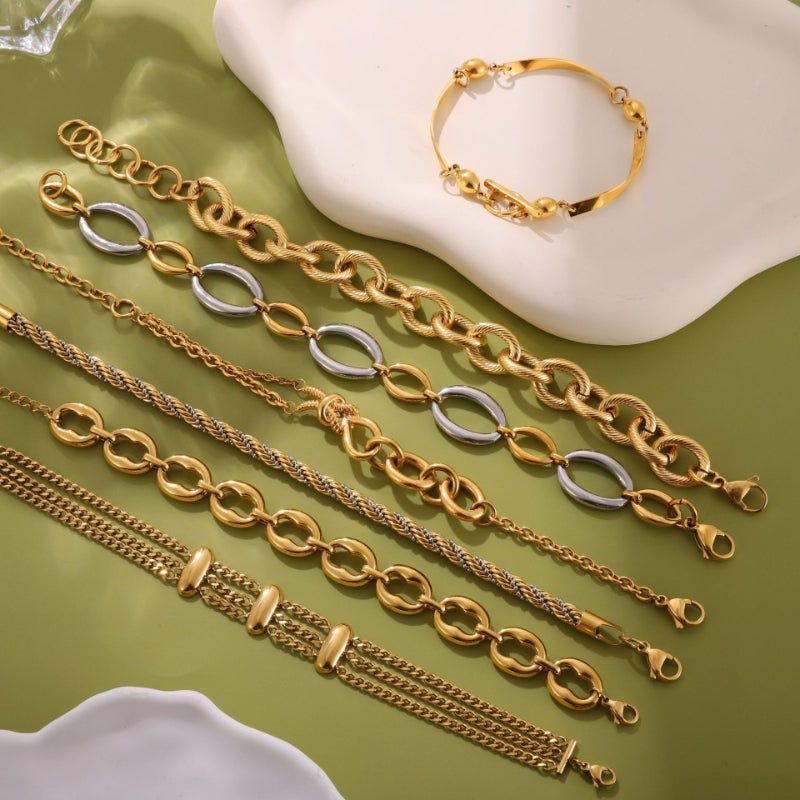 European American Stainless Steel Bracelet Non-Fading INS Korean Style Hand Jewelry Titanium Steel Cross Border Jewelry For Women Light Luxury Minimalist