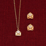 Cross Border Valentine's Day Jewelry Titanium Steel Heart Necklace Light Luxury Minimalist Clavicle Chain Stainless Steel Earrings High Grade