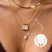 Titanium Steel Zircon Necklace Light Luxury Minimalist Non Fading Clavicle Chain 18K Gold Jewelry Stainless Steel Cross Border Jewelry