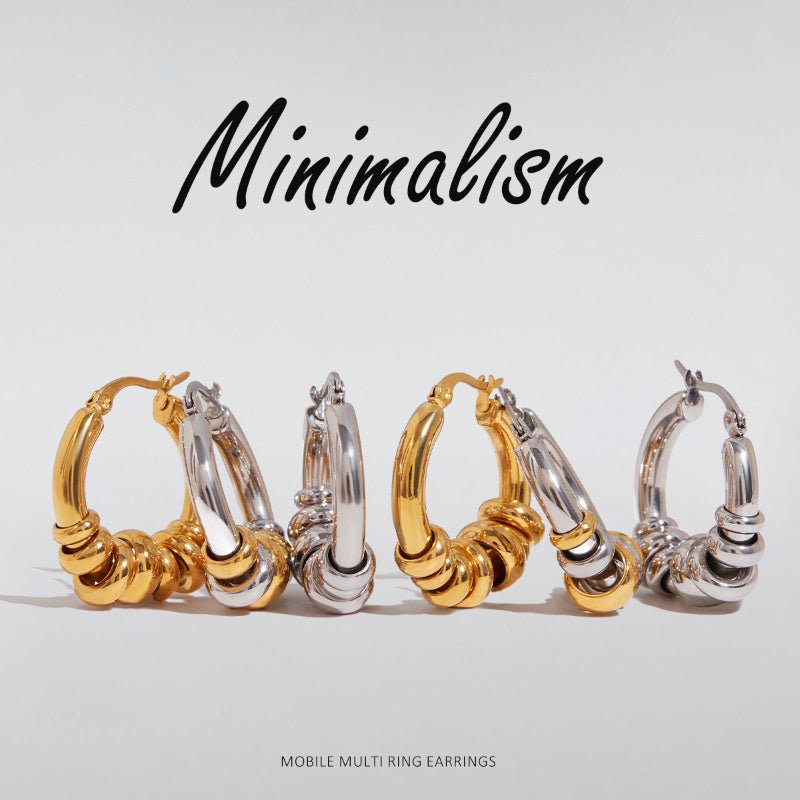 Color Block Stainless Steel Earrings for Women Non Fading Titanium Steel Studs Luxury Fashion Jewelry