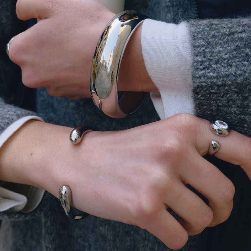 European American 18K Stainless Steel Flat Inner Band Bracelet Real Gold Plated Non-Fading Light Luxury Jewelry Titanium Steel Stackable