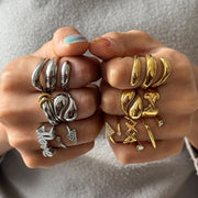 European American Light Luxury High Grade Rings For Women Non-Fading Titanium Steel Jewelry Minimalist Stainless Steel Cross Border Jewelry