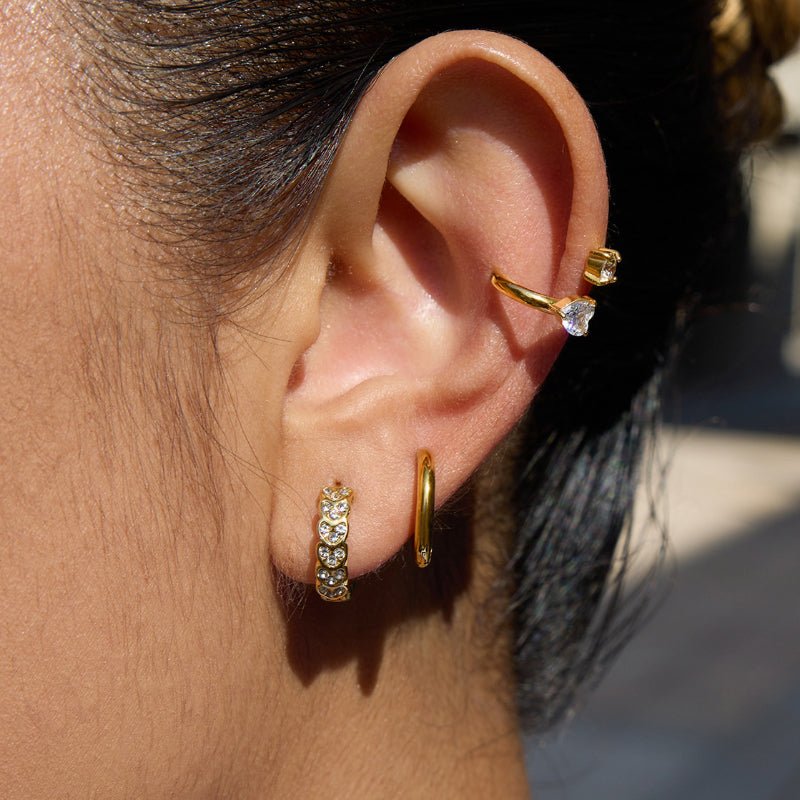 European American Stainless Steel Rhinestone Hoop Earrings Light Luxury High-End Tarnish-Free Cross-Border Jewelry for Women