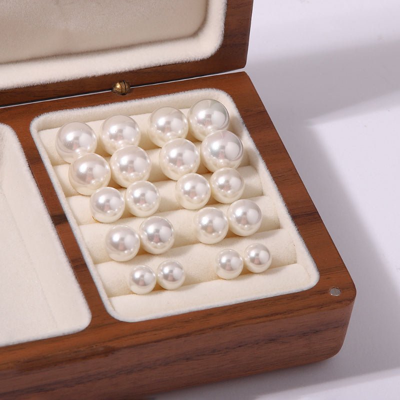 Iridescent Big Pearl Stud Earrings for Women French Vintage Light Luxury High-End Fall Winter Trendy Earrings