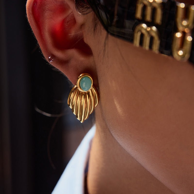 Original Design Stainless Steel Faux Pearl Stud Earrings Light Luxury Premium Earrings Non Fading Titanium Steel Jewelry Cross Border