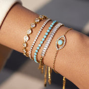 Evil Eye Stainless Steel Zircon Bracelet Light Luxury High Grade Bangle European American Jewelry Titanium Steel Cross Border Jewelry