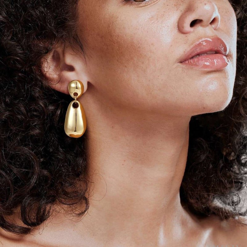 European American Style Stainless Steel Stud Earrings Light Luxury High Grade Earrings Non-Fading 18K Gold Titanium Steel Cross Border Jewelry