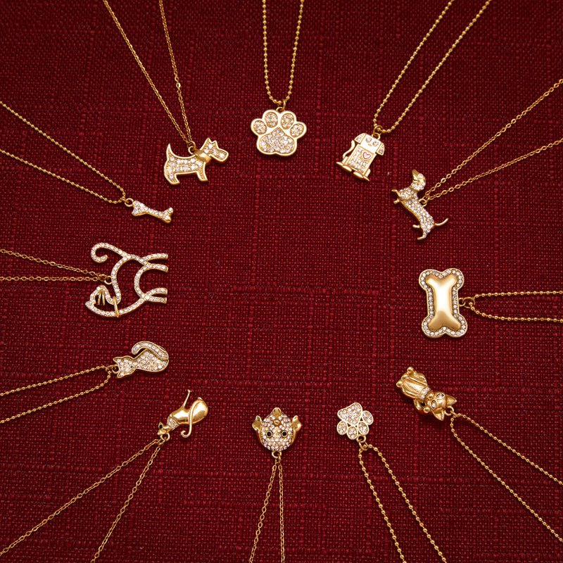 Cross Border Pet Inspired Jewelry For Women Titanium Steel Cat Dog Necklace Light Luxury Minimalist Design High Grade Non Fading Clavicle Chain