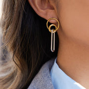 European American Stainless Steel Stud Earrings Minimalist High Grade Earrings Light Luxury Titanium Steel Cross Border 18K Gold Plated Jewelry