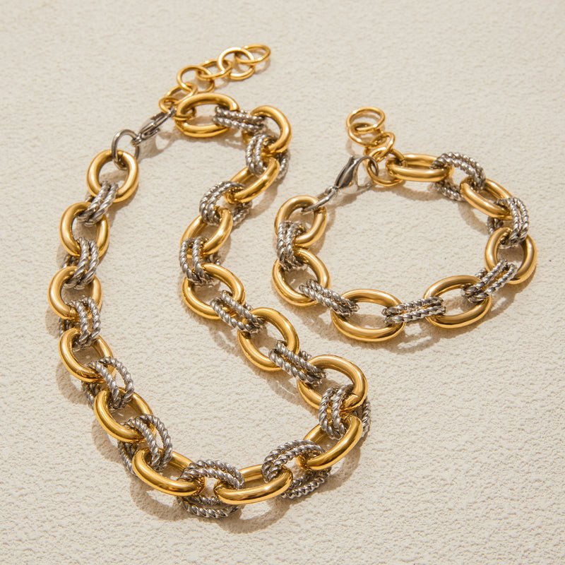 European American Style Color Block Stainless Steel Bracelet Non Fading Titanium Steel Luxury Fashion Jewelry