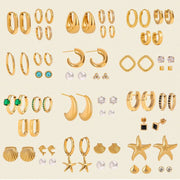 European American 3 Pairs Stainless Steel Zircon Stud Earrings High-End Dainty Pearl Earrings Titanium Steel Cross-Border Ear Jewelry for Women