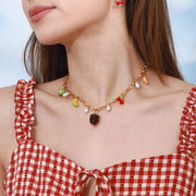 European American Stainless Steel Fruit DIY Necklace Women Light Luxury Premium Jewelry No Fade Titanium Steel Jewelry Cross Border