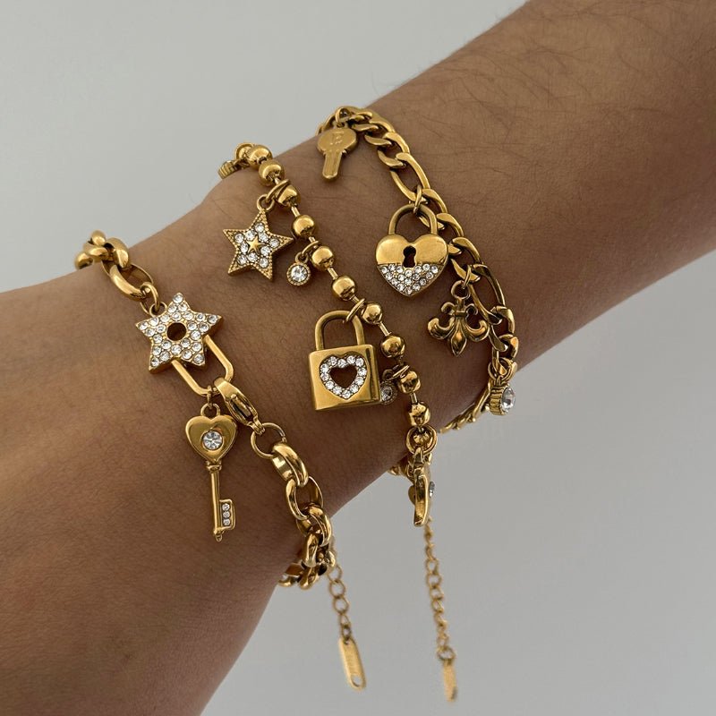 18K Plated Stainless Steel White Rhinestone Bracelet for Women Light Luxury High-End Bangle Tarnish-Free Titanium Steel Cross-Border Jewelry