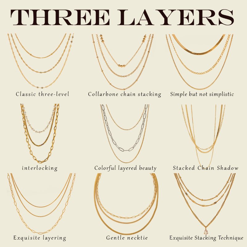 European American Three Layer Stacked Titanium Steel Necklace For Women Light Luxury Premium Clavicle Chain Stainless Steel Jewelry Cross Border