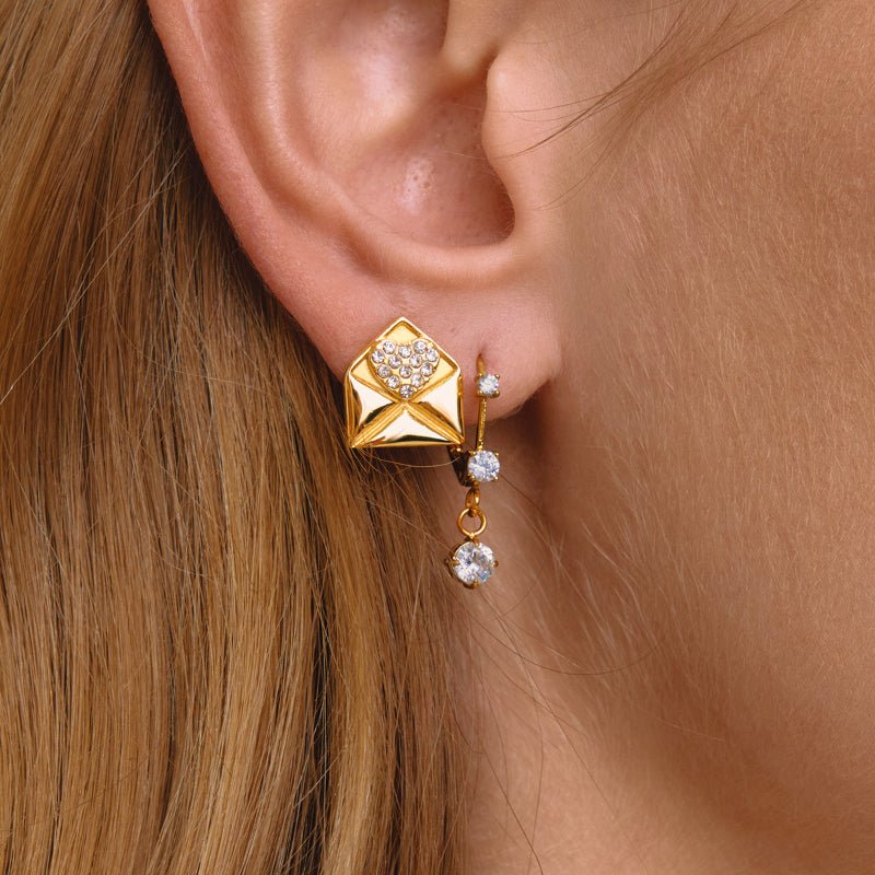 Cross Border Valentine's Day Jewelry Titanium Steel Heart Necklace Light Luxury Minimalist Clavicle Chain Stainless Steel Earrings High Grade