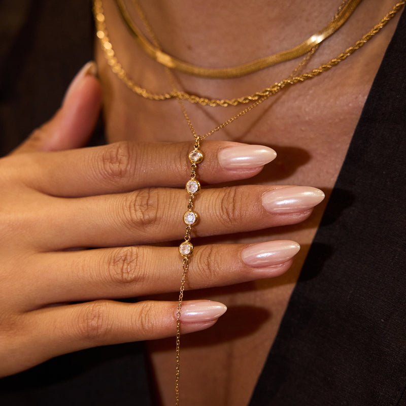 Titanium Steel Zircon Light Luxury Sweater Necklace 18K Gold For Women Autumn Winter Premium Y Necklace Stainless Steel Cross Border Jewelry