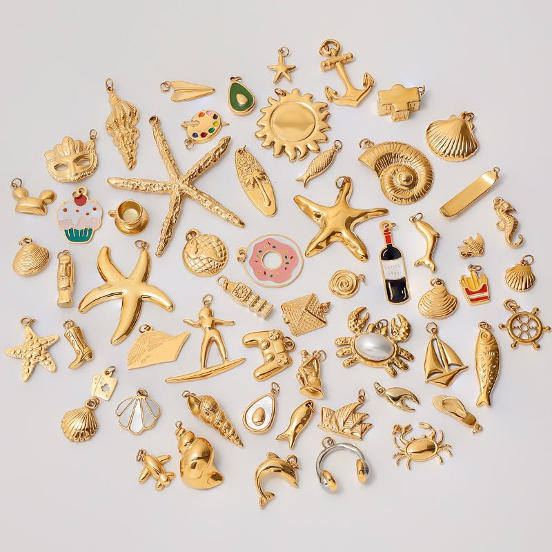 European Cross Border Titanium Steel Bracelet DIY Accessories Stainless Steel Necklace Pendant Charms Jewelry Making Supplies