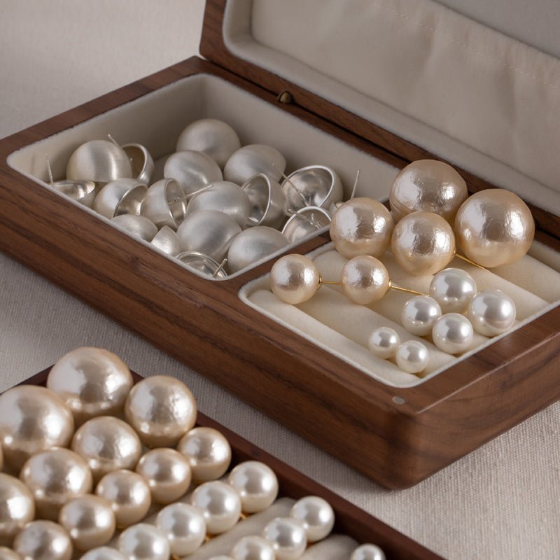 Gold Vintage Brushed Ball Stud Earrings Dainty Design High-End Pearl Earrings 2023 Trending Hot Style for Women