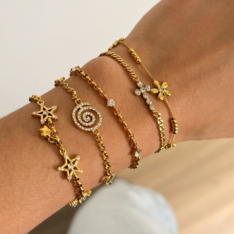 European and American stainless steel zircon bracelet light luxury high appearance level titanium steel non-fading jewelry