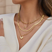 European American Titanium Steel Heart Necklace Light Luxury Niche Clavicle Chain Stainless Steel Jewelry For Women Cross Border Valentine's Day Jewelry