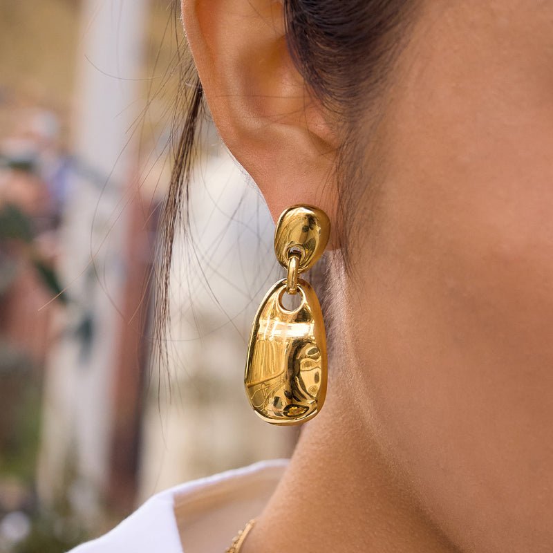 European American Style Stainless Steel Stud Earrings Light Luxury High Grade Earrings Non-Fading 18K Gold Titanium Steel Cross Border Jewelry