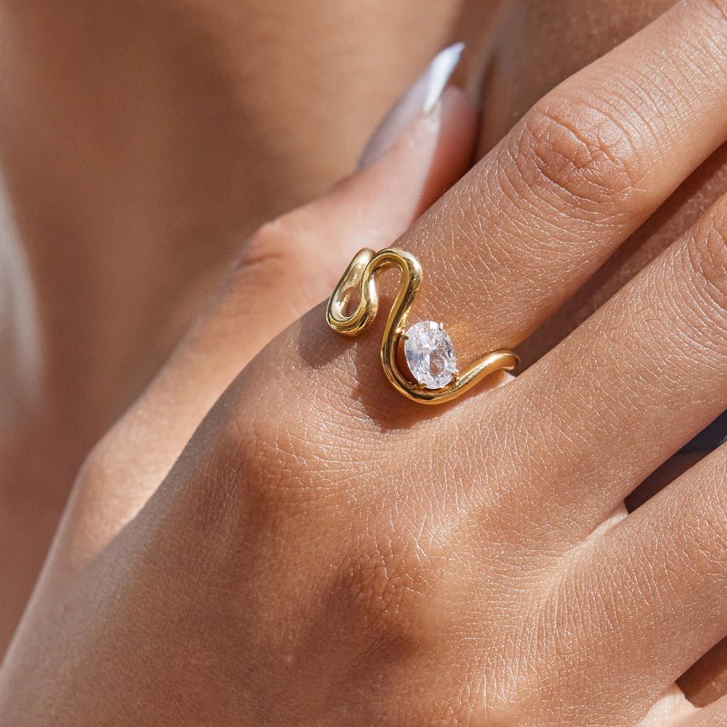 European American Zircon Jewelry Small Sugar Cube Ring Titanium Steel Non Fading Jewelry For Women Light Luxury Stainless Steel Cross Border Jewelry