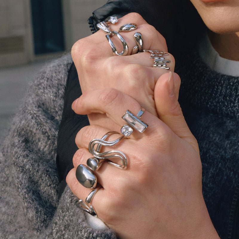 Steel Color Ring For Women Non Fading Titanium Steel Minimalist High Grade Jewelry Light Luxury Cross Border Zircon Jewelry Stainless Steel