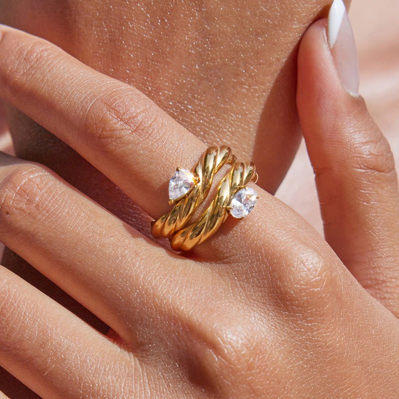 European American Zircon Ring Titanium Steel Non Fading Jewelry Light Luxury Premium Jewelry Stainless Steel Rings Cross Border