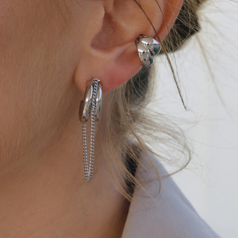 European American Stainless Steel Tassel Earrings Light Luxury High Grade Titanium Steel Stud Earrings Non-Fading Cross Border Jewelry For Women