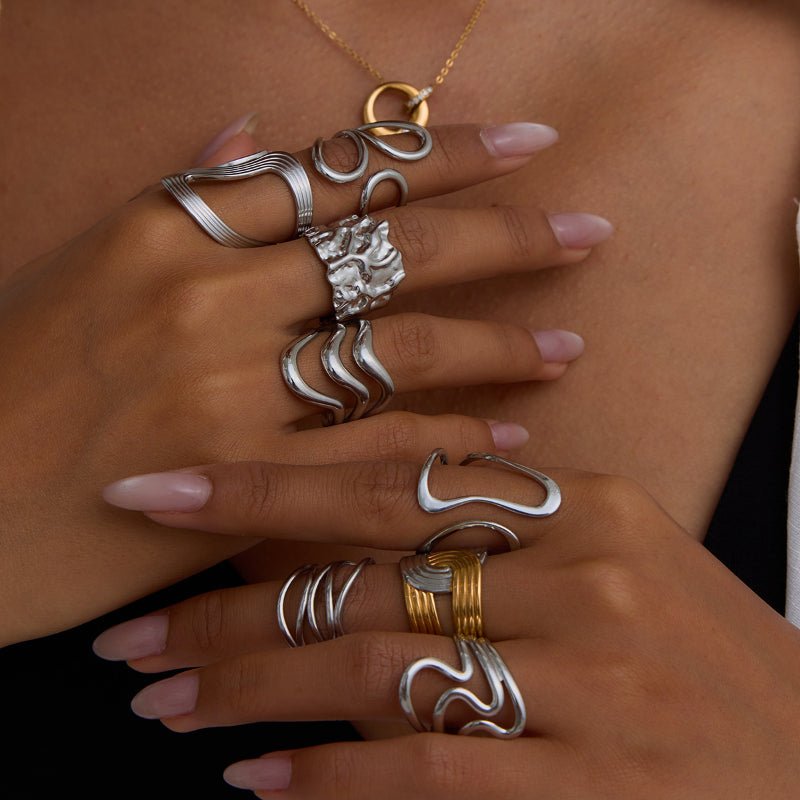 European American Ring Titanium Steel Non Fading Jewelry Light Luxury Premium Finger Ring Stainless Steel Jewelry Cross Border Rings