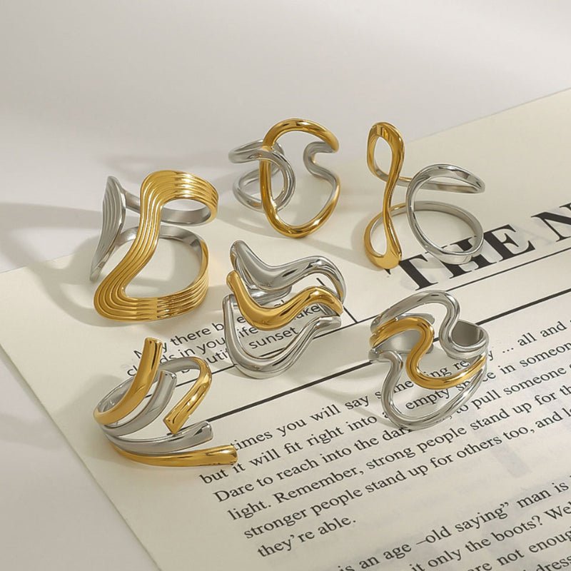 European American Style Titanium Steel Rings For Women Non Fading Minimalist Design Stainless Steel Fashion Jewelry