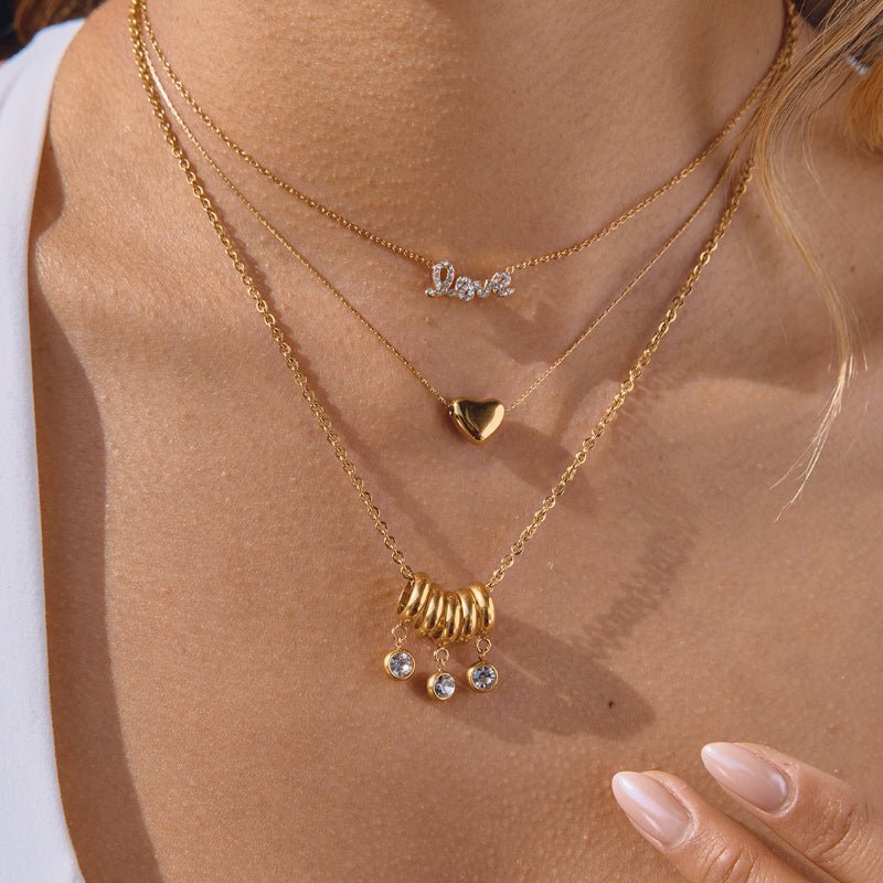 European American Valentine's Day Titanium Steel Necklace 18K Gold Non Fading Light Luxury High Grade Clavicle Chain Stainless Steel