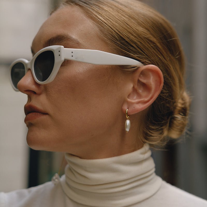 Titanium Steel Faux Pearl Earrings Light Luxury Premium Ear Buckles Non Fading Earrings Stainless Steel Autumn Winter Jewelry Cross Border