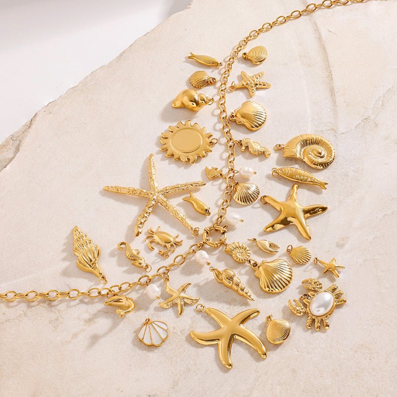 European Cross Border Titanium Steel Bracelet DIY Accessories Stainless Steel Necklace Pendant Charms Jewelry Making Supplies