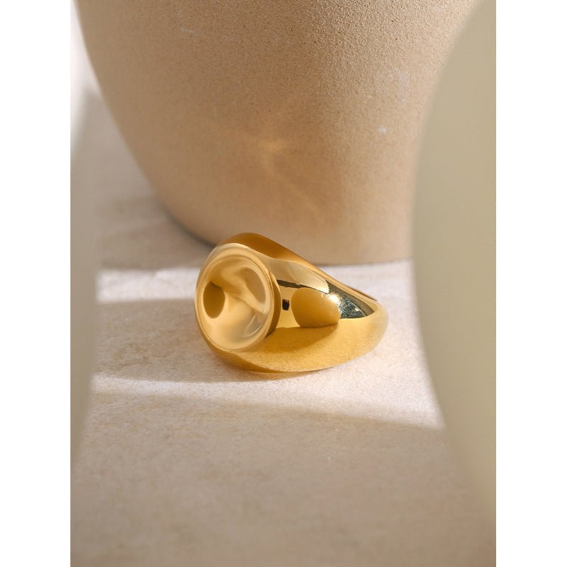 18K Gold Stainless Steel Ring Women European Cross Border Hot Sale Unique Design Luxury Chunky Spiral Ring Men