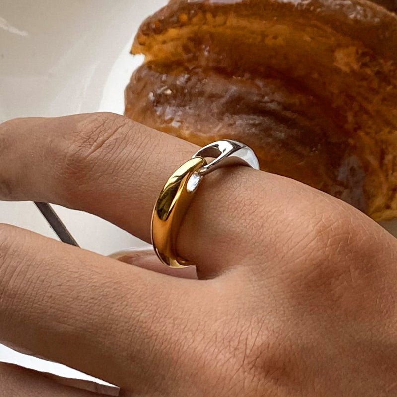 European American Style Color Block Stainless Steel Circle Earrings High End Ins Style Titanium Steel Rings Fashion Jewelry